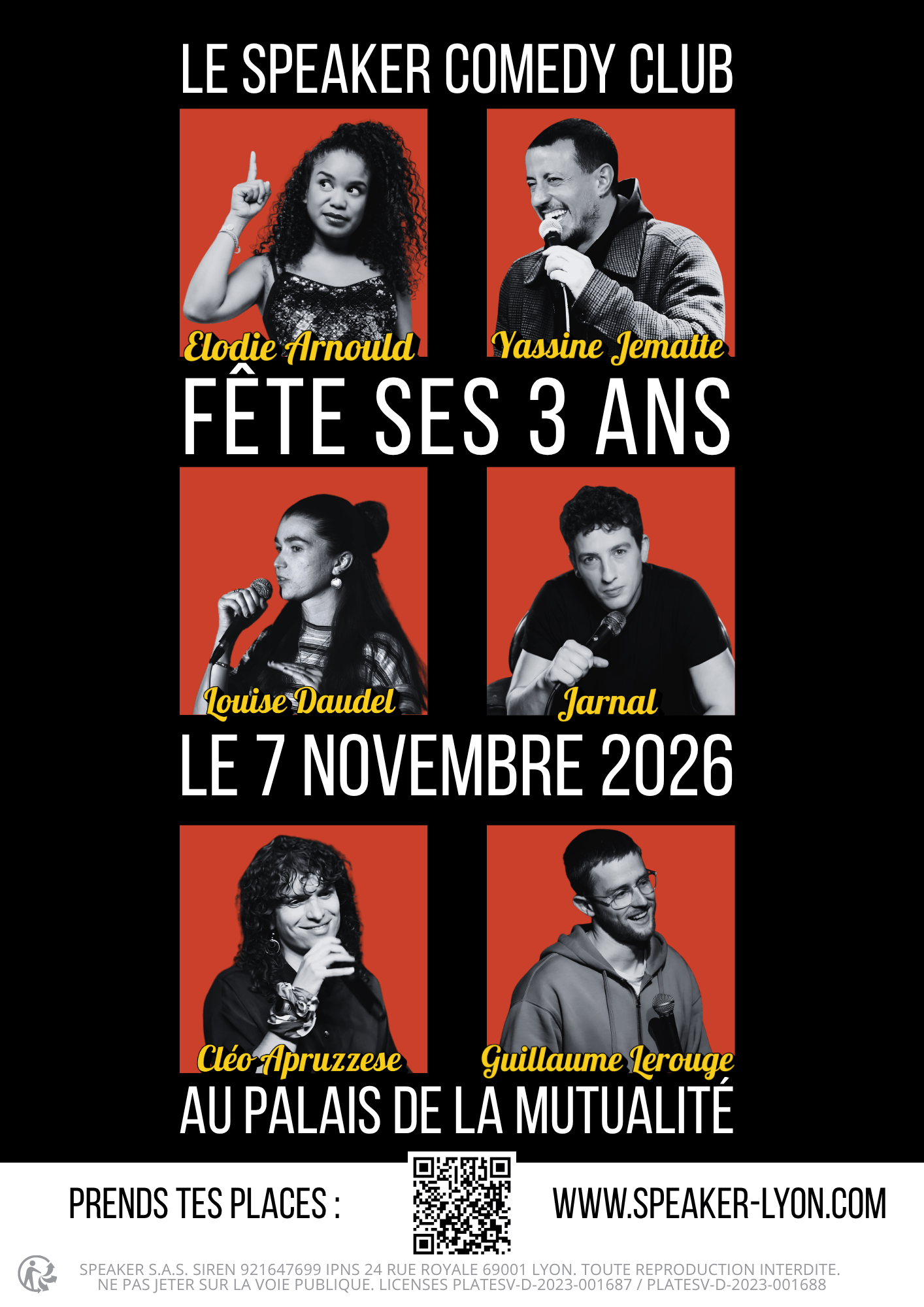 Affiche des 3 ans du Speaker